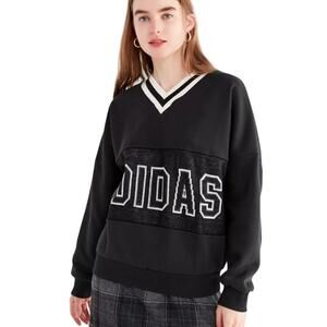 Adidas Originals Adibreak V-Neck Long Sleeve Sweatshirt Black Women's Size Large
